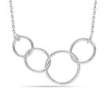 LeCalla 925 Sterling Silver BIS Hallmarked Four Interlocking Circles Cable Link Chain Necklace 40th Birthday Gift for Women Mom Sister Grandma