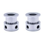 Robocraze GT2 6.35mm Belt Width 20 Teeth 8mm Bore Timing Pulley | 20T Timing Belt Pulley Wheel Aluminum for 3D Printer (Pack of 2)