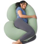 Meiz Pregnancy Pillow, Cooling Pregnancy Pillow for Sleeping, C Shaped Maternity Pillow for Pregnant Women, Rayon Cover from Bamboo, Green