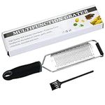 Cheese Grater Lemon Zester Stainless Steel Kitchen Grater Flat Handled Grater for Chocolate Vegetables Ginger