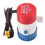 Electric Sump Pump for Boats, Akozon Bilge Pump 12V Electronic Sensing Bilge Pump Bilge Boat Marine Pump Bulge Pump Sump Pump 12V Marine Pumps 3/4in Hose Outlet 500GPH Electric SemiOpen Impeller