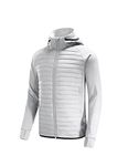 BALEAF Men's Running Jacket Lightweight Thumble Hole Warm Up Puffer Jacket Hybrid Thermal Coat Insulated Hiking Golf, Glacier Gray, Large