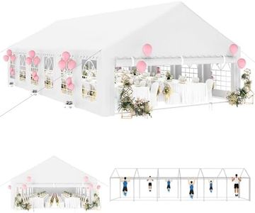 YITAHOME 20x40FT Party Tent Heavy Duty PVC Wedding Event Shelters White Upgraded Galvanized Ripple Canopy with Large Roof Removable Sidewalls & 4 Storage Bags 600D Oxford Commercial