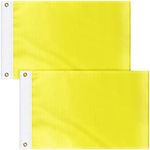 2 Pcs Yellow Quarantine Flag Blank Nautical Quarantine Message Flags Solid Color Nylon Boat Flag for Marine Sailing Port Entry, 12" x 18"