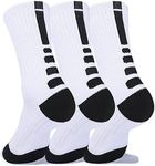 Disile Elite Basketball Socks, Cushioned Dri-Fit Athletic Crew Socks - Thick Sports Socks for Men & Women