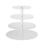 HEKOBAG Acrylic Cupcake Stand, Clear Dessert Pastry Tower Round Food Display Stands Premium Cupcake Holder Acrylic Cupcake Tower for Wedding, Birthday, Theme Party, Baby Shower (4 Tier)