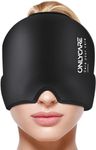 ONLYCARE Migraine Relief Cap, Upgraded Odorless Headache Relief Cap, 360° Gel Surround Ice Pack Mask for Migraine, Sinus, Stress, Frontal Headaches (Black)