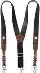 Nocona Belt Co. Men's Top Hand Leather Suspender, Black/Brown, X-Large