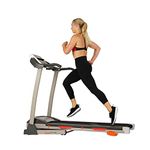 Sunny Health & Fitness Premium Folding Incline Treadmill with Pulse Sensors, One-Touch Speed Buttons, Shock Absorption - SF-T4400