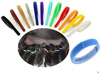 Floranea 12 Pcs Puppy Whelping Collars Multicolor Adjustable Double Sided Reusable Comfortable Soft Fabric ID Bands for Small Dogs Pet Cat Newborn Kittens Litter