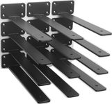 Cartvilla 4 Pack -Black Hidden L Shelf Bracket (1/5 Inch Thicked) Iron Shelf Brackets, Metal Shelf Bracket, Industrial Shelf Bracket, Modern Shelf Bracket, Shelves Support (10 INCH)