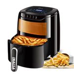 INALSA Air Fryer 4.2 ltr|1400 W with Air Crisp Technology|Air-Fryer with Window Display|8 Preset Menu & Digital Display|Air fry, Bake,Roast,Reheat,Dehydrate|Airfryer Recipe book(Tasty Fry DW 4.2)