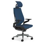 Steelcase Gesture Ergonomic Office Chair With 360° Armrests, 3D Live Back Lumbar Support, Adjustable Headrest Night Blue; Made in Europe