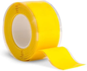 Domain Cycling - Bike Handlebar Tape - Self-Fusing Silicone Waterproofing Tape - 10 Ft Roll of Self-Bonding Handlebar Tape for Road Bike - Repair Griptape (Yellow)