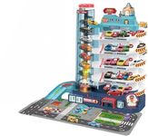 HAPPY HUES Vehicle Set Toy for Children - City Passenger Track & Parking Car Garage Toy set, Gifts for Boys Girls 3 4 5 (Style 04)