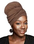 HOMELEX Head Wraps Turbans Stretch Jersey Knit Headwraps Wrap Scarf Turban Tie for Women (Black)