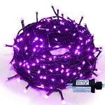 Purple String Lights Christmsas - 320 LED 115ft/35m End-to-End Plug in Indoor/Outdoor Waterproof Decorative Inside/Outside Fairy Twinkle Lights with 8 Modes for Xmas Tree/Room/Patio/New Year/Festival