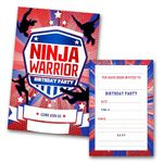 Ninja Warrior Invites (WRITE ON) Birthday Party Invitations (Pack of 20)