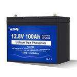 12V 100Ah LiFePO4 Lithium Battery with 100A BMS, 1280Wh Output Power, 15000+ Deep Cycles - Ideal for RV, Solar, Marine, Home Energy Storage, Camper, Trolling Motor, Camping, Off-Grid Systems