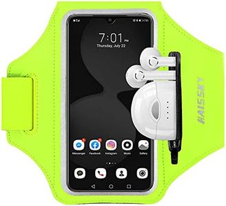 HAISSKY Fascia da Braccio con Borsa Auricolare, Fascia Sportiva da Braccio Porta Cellulare Braccio Portacellulare Armband per iPhone 15 Pro Max/14 Pro/13 Pro/12/11 Galaxy S24 Ultra/S23/S22 Fino a 6,9"