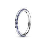 Pandora ME Sterling Silver Pavé And Blue Ring, Size 52, No Box