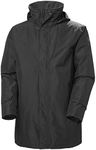 Helly Hansen Mens Dubliner Waterproof Breathable Insulated Long Hooded Jacket, 990 Black, Large