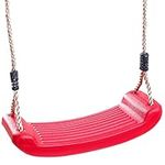 Garden Games Children’s Swing Seat with Safety Grip and Adjustable Weatherproof Ropes for Swing Sets (Red)