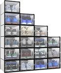 YITAHOME XL Shoe Storage Box 18-Pack Plastic Stackable Shoe Storage Organizers, Box Rack Sneaker Containers Drawers, X-Large Size