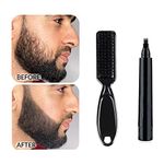 VERONNI Black Beard Pen Filler For Men,Black Beard Thickener Kit,Long Lasting Moustache And Eyebrows Beard Pen With A Micro-Fork Tip Applicator Includes Bristle Brush For Blending Set (black)