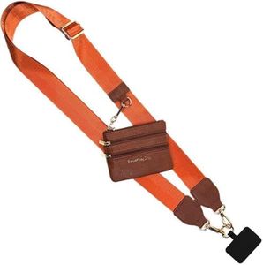 Save the Girls Clip & Go Phone Lanyard Crossbody Strap with Wallet, Brown