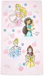 Jay Franco Disney Princess Charming Bath/Pool/Beach Towel Featuring Cinderella, Belle, Jasmine, & Aurora - Super Soft & Absorbent Fade Resistant Cotton, Measures 49 x28 inches Official Disney Product