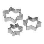 Tala Stainless Steel Star Design Cookie Cutters, Set of 3 Cutters in different sizes