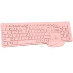 Rii Wireless Keyboard and Mouse Combo, Standard Computer Keyboard Mouse, Wireless Mouse,Quiet-Typing Keyboard and Mouse Set,Wireless Keyboard Mouse for School,Office (Pink)