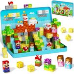 STEM MATCH Magnetic Blocks for Kids Travel : 100PCS Portable Tin & Tiles - Adventure Theme Role Play 60-Min Focus - Car Airplane Activities Ages 3-8