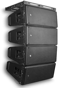 Sound Town ZETHUS Series Powered Line Array Speaker System with Four Dual 10-inch Line Array Speakers, One Flying Frame, Black (ZS-A210X4F)