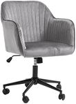 Casa Decor Arles Office Chair Fabric Upholstery 5 Star Swivel Base Gas Lift Height Adjustable Mid Back Seat Design (Grey)