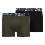 PUMA Men's Boxer, Black/Forest Night, S (Pack of 2)