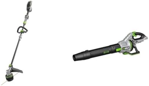 EGO Power+ ST1620T 16-Inch LINE IQ String Trimmer with POWERLOAD Technology, Battery and Charger Not Included, Black & 56V LB7650 Variable-Speed Turbo 765 CFM Cordless Leaf Blower, Tool Only