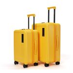 MOKOBARA The Transit Wave Set Of 2 Spinner Wheel Luggage|Small 54Cm & Medium 64Cm Yellow Polycarbonate 8 Wheel Trolley Hardsided Suitcase With Built In Tsa Lock Travel Suitcase (Summer)