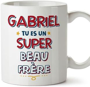 Mugffins Tasses Personnalisables pour BEAU-FRÈRE - En Français - Cadeau Personalisé- Tu es Super - 11 oz / 330 ml