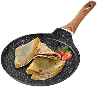 LECOOKING Nonstick Crepe Pan, 8.5 Inch Griddle Pan, Fry Pans for Cooking Eggs, Omelettes, and More - Non-Stick Marble Coating Skillet Induction Compatible