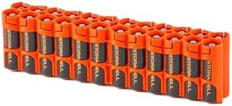 Storacell AA Battery Storage Caddy, Orange - Holds 24 Batteries (Not Included)