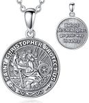 EUDORA Harmony Ball 925 Sterling Silver St Christopher/St Michael/St Benedict/St Jude/Virgin Mary/St Gabriel/St Anthony Necklace for Men Women, Religion Protection Amulet Pendant Jewelry Gift,