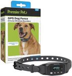 Premier Pet GPS Dog Fence Collar - Circular Wireless Boundary - Portable Wireless Dog Fence - Tone, Vibration & Static - Water-Submersible, Rechargeable, Up to 24 Hour Battery - No Subscription or App