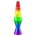 Lava Lamp Rainbow 2179, Hand Painted Tri-color Globe, White Wax, Clear Liquid, Decorative Base and Cap, Original 14.5 inch LAVA Motion Lamp to Illuminate Your Mood