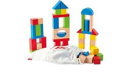 Maple Blocks Kids Wooden Building Blocks by Hape | Stacking Wooden Block Educational Toy Set for Toddlers, 50 Brightly Coloured Pieces in Assorted Shapes and Sizes