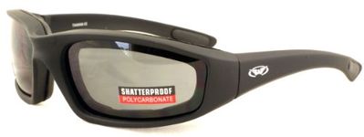 Global Vision Motorcycle sunglasses with anti-fog coating and E.V.A foam lining complete with free pouch.