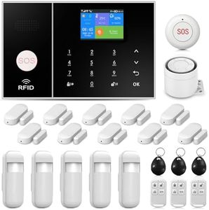 LWOHSI PG108 Alarm System for Home Security,WiFi+GSM 4G DIY Alarm Kit with Phone APP Alert, Door/Window Sensor, Remote, Work with Alexa and Google for House, Apartment