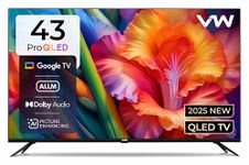 VW 109 cm (43 inches) Pro Series 4K Ultra HD Smart QLED Google TV VW43GQ1 (Black)