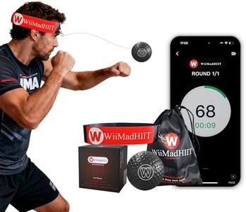 WiiMad Boxing Reflex Ball – Elite-Endorsed Reaction Trainer | App-Connected Punch Counter | Fun Fitness for All Ages | Design for All Levels | Ideal Gift for Home Workouts | Black
